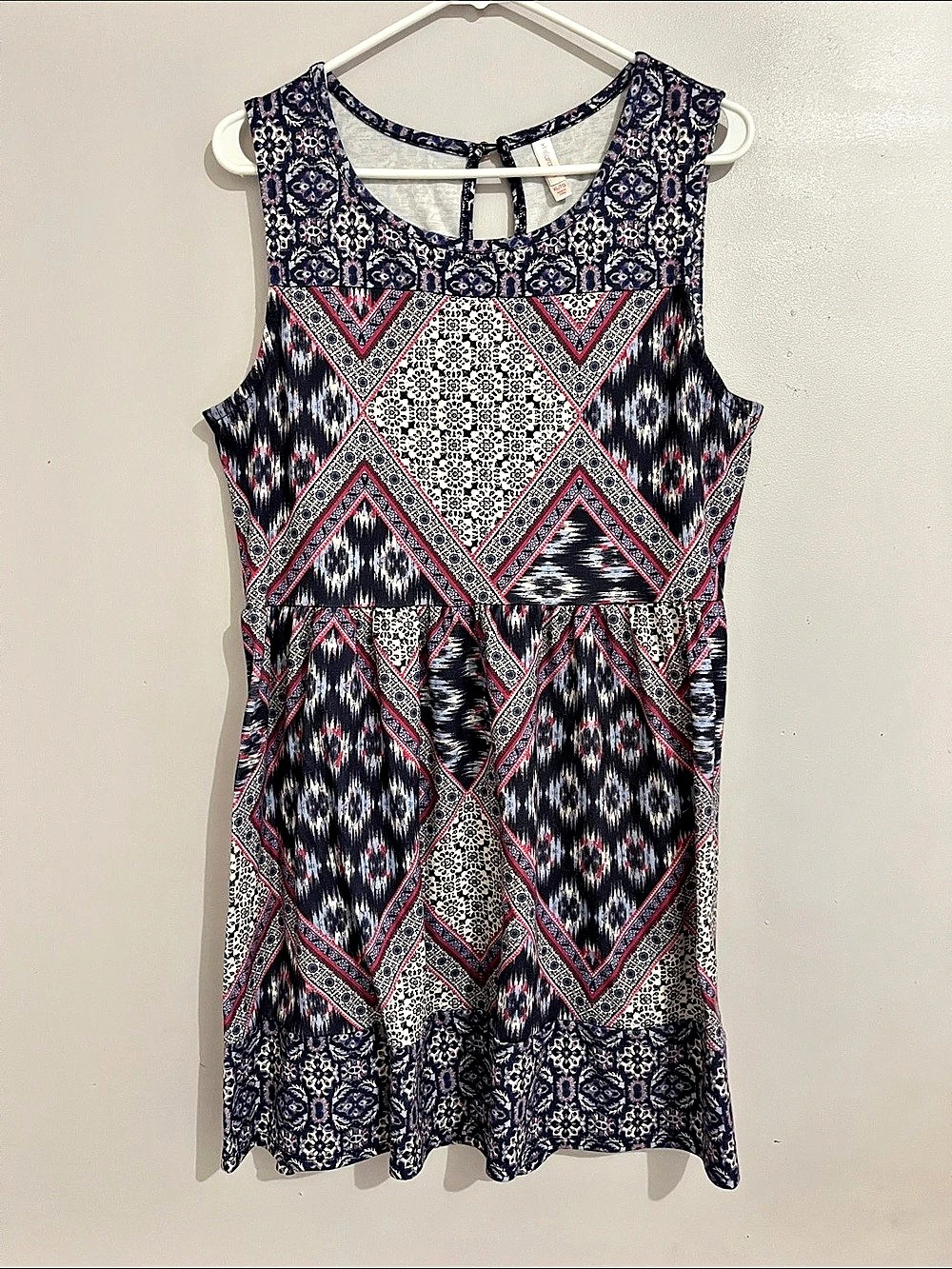 Xhilaration Geometric Mini Dress in Blue & Pink Size XL juniors
